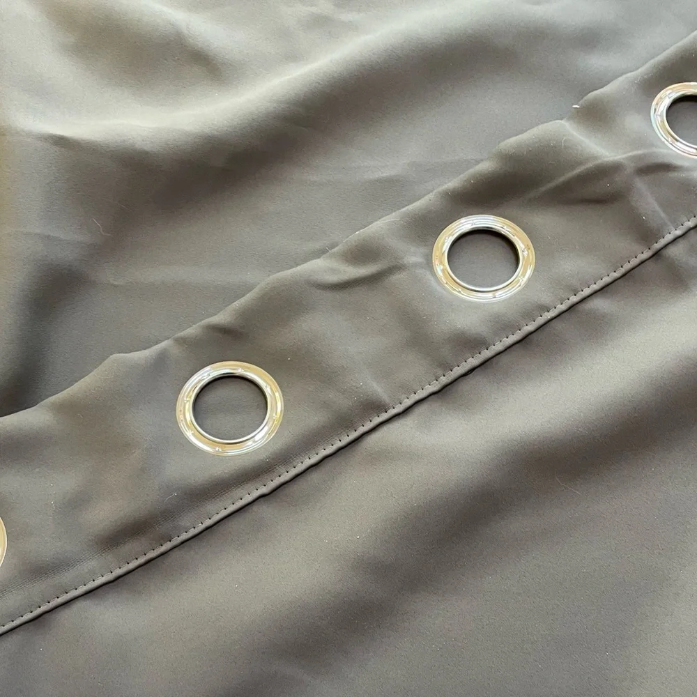 Set 2 Dark Solid Gray Light Blocking Curtains Drapes Metal Grommets 64
